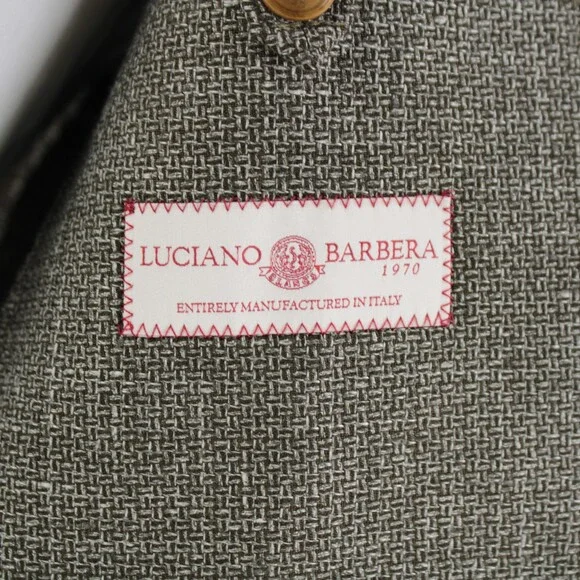 Luciano Barbera NWT Linen Blend Sport Coat Size 54 (44 US) In Moss Green